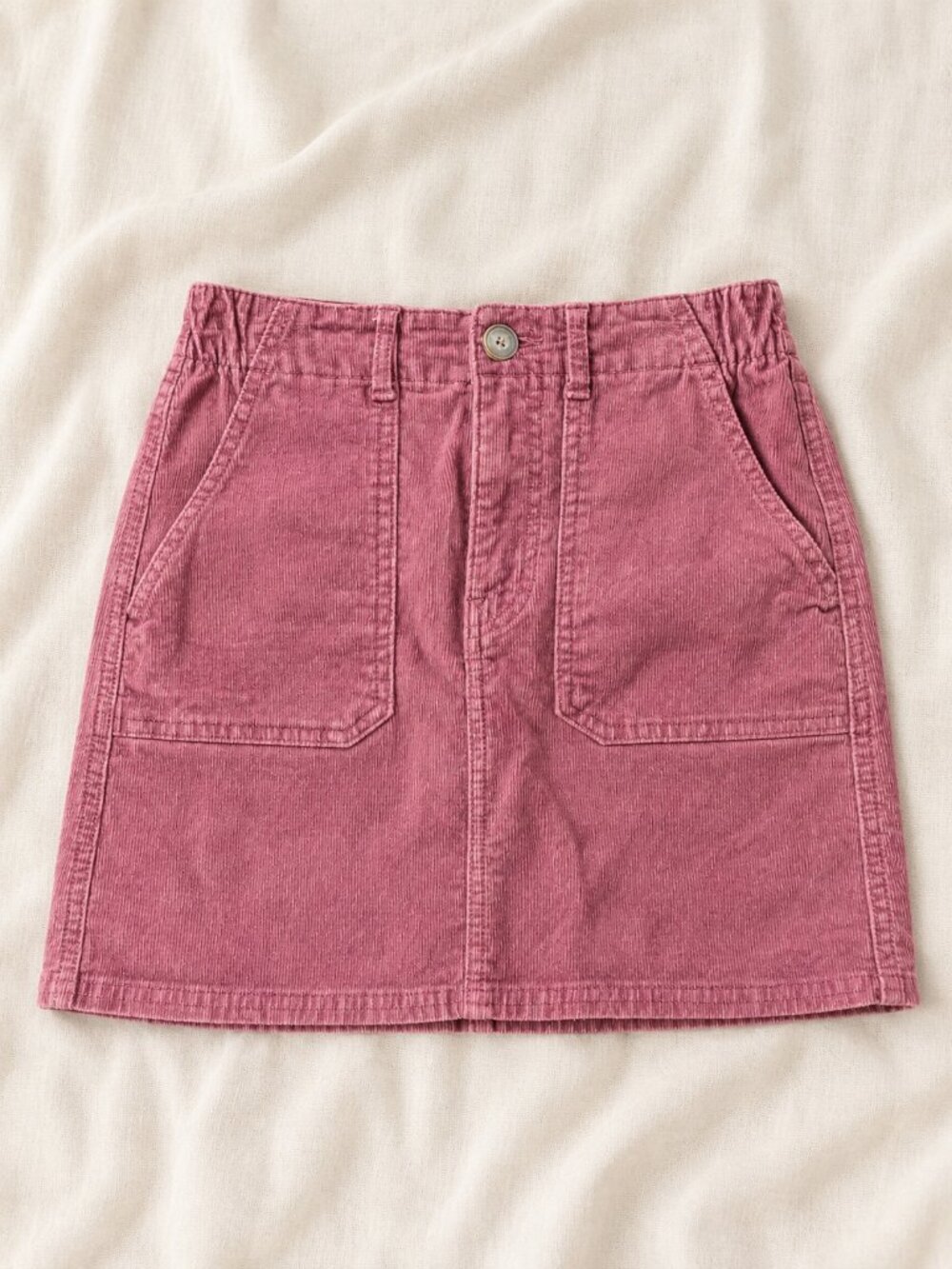 American Eagle Mauve Corduroy Mini Skirt Super Stretch Size 00